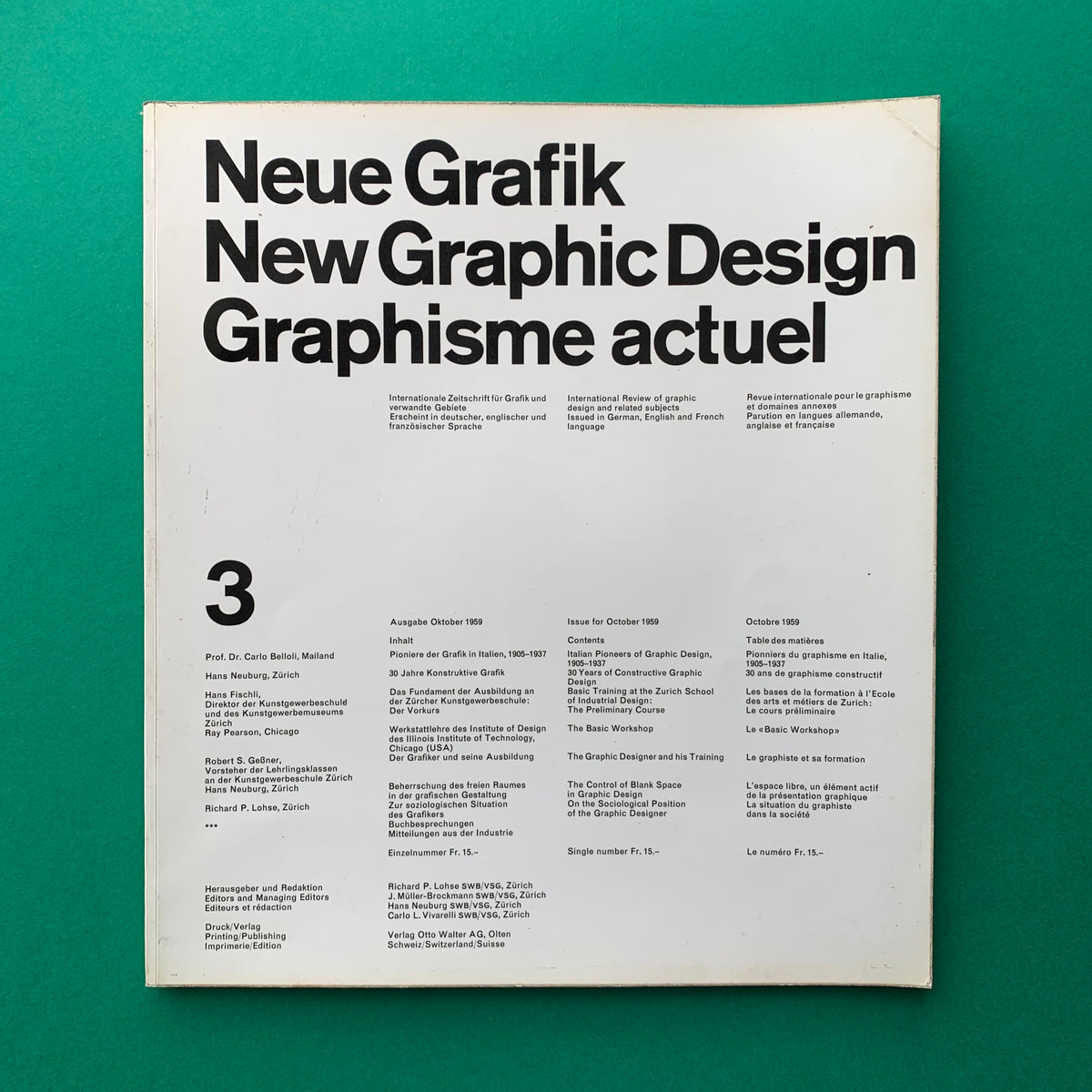 Neue Grafik / New Graphic Design / Graphisme actuel No.3 1959 