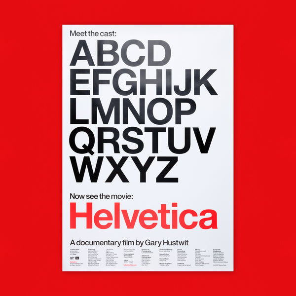 Meet the cast: ABC… Now see the movie: Helvetica (Experimental Jetset) - poster. Buy and sell the best original vintage posters with The Print Arkive.