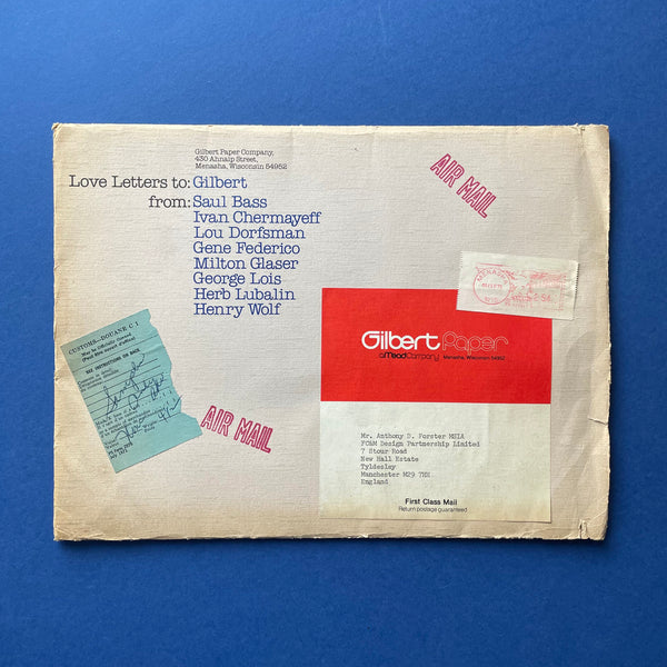 (Letterheads) Love Letters to: Gilbert; from: Saul Bass, Ivan Chermayeff, Lou Dorfsman, Gene Federico, Milton Glaser, George Lois, Herb Lubalin, Henry Wolf. Buy and sell the best graphic design books, journals, magazines and posters with The Print Arkive.