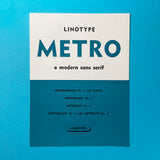 Lintotype METRO a modern sans serif. Buy and sell the best type specimen books, journals, magazines and posters with The Print Arkive.