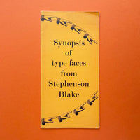 Synopsis of type faces from Stephenson Blake (1955). Buy and sell the best type specimen books, journals, magazines and posters with The Print Arkive.