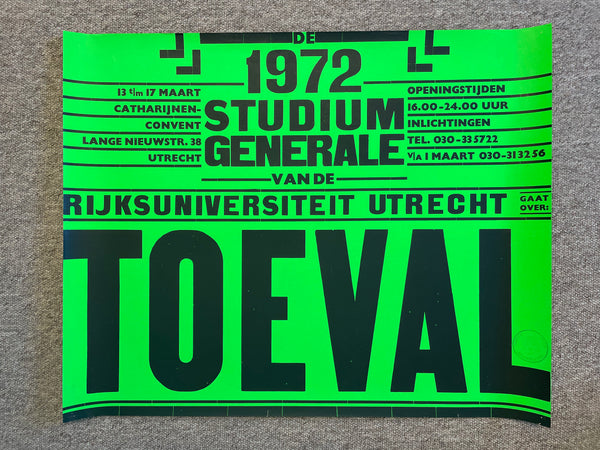 Toeval: studium generale 1972 [Poster]. Buy and sell the best original vintage posters with The Print Arkive.