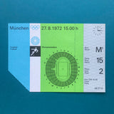 1972 Munich Olympic Football Ticket 27.8.1972