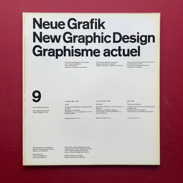Neue Grafik / New Graphic Design / Graphisme actuel – First 